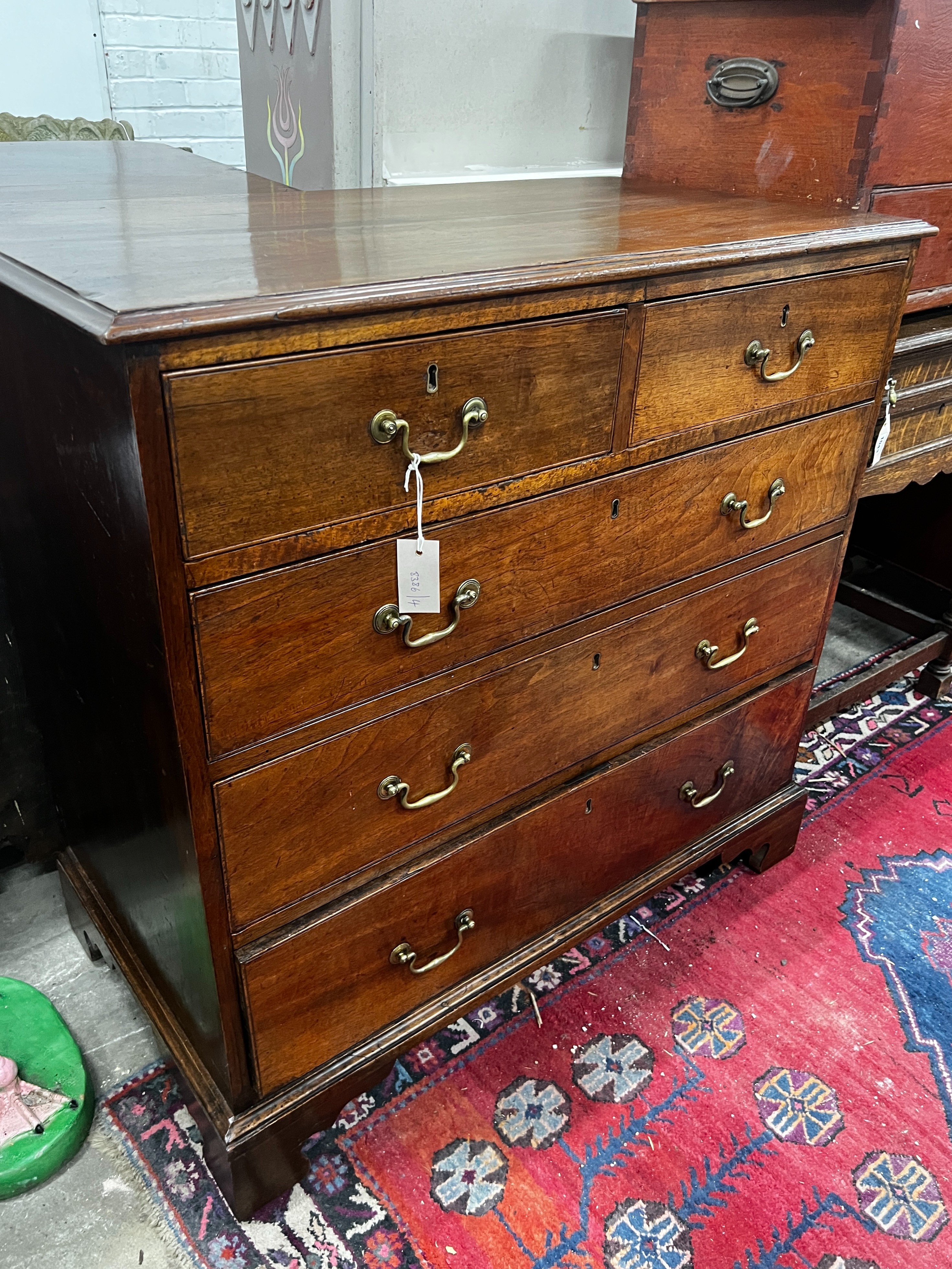 A George III mahogany chest, width 95cm, depth 50cm, height 94cm